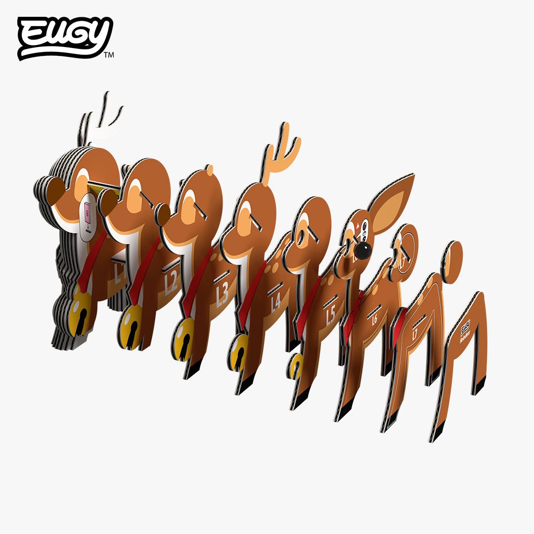 Eugy 3D Paper Model: Reindeer