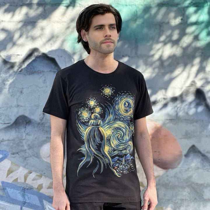 Darth Vader Starry Night Men's Tee - Charcoal