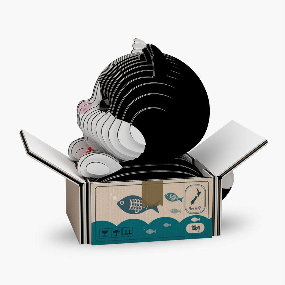 Eugy 3D Paper Model: Cat - Tuxedo
