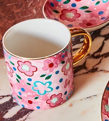 Carla Dinnage Designs: Foxy Flower Pink Mug