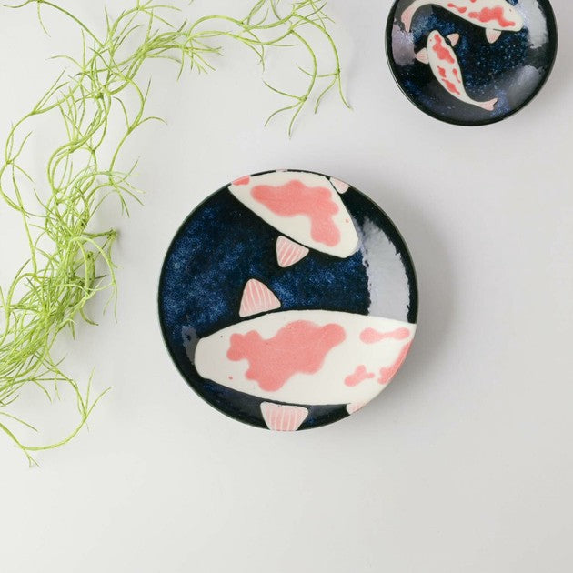 Awasaka Aizome Koi Carp Medium Plate