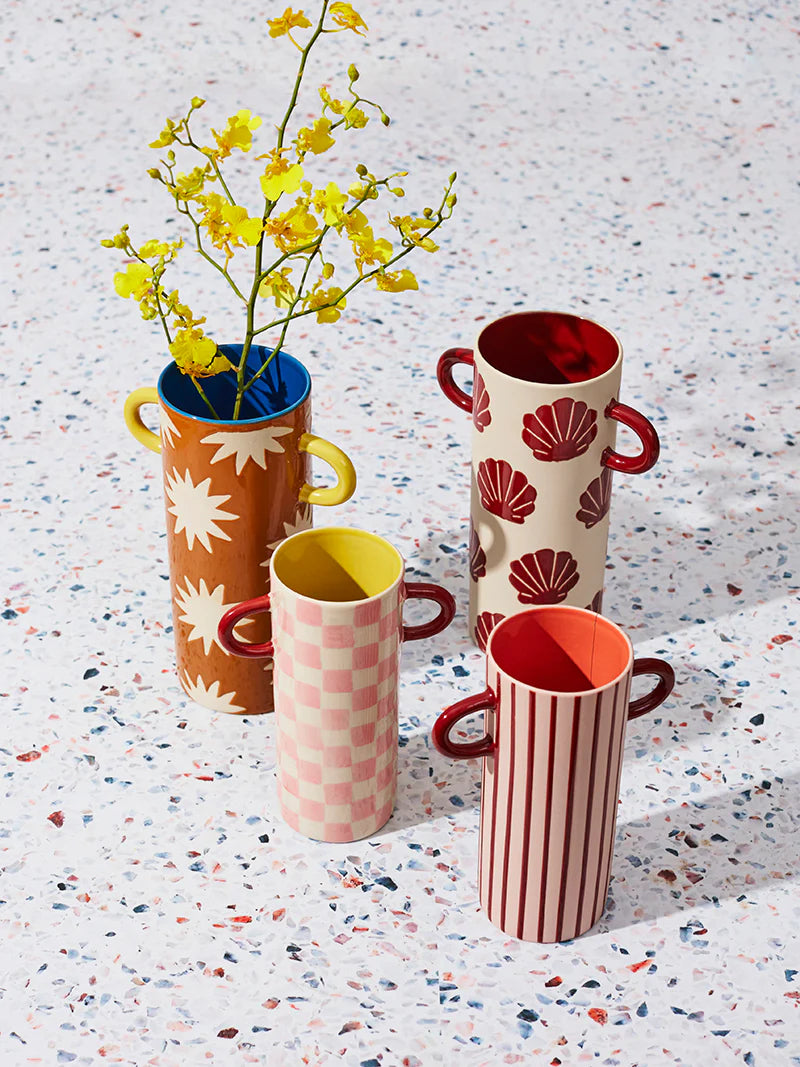 Jones & Co: Griffe Bud Vase Pink Check
