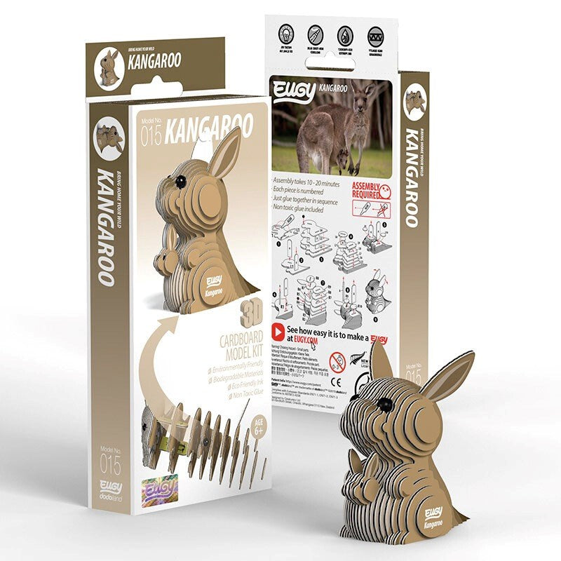 Eugy 3D Paper Model: Kangaroo