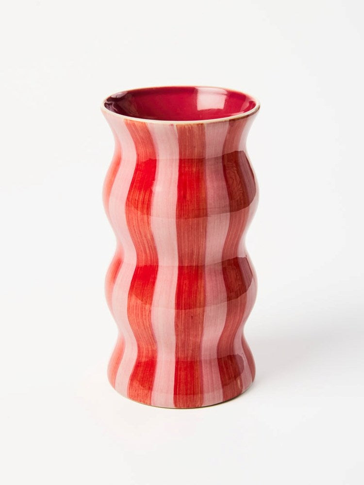 Jones & Co: Palma Red Pink Strip Vase