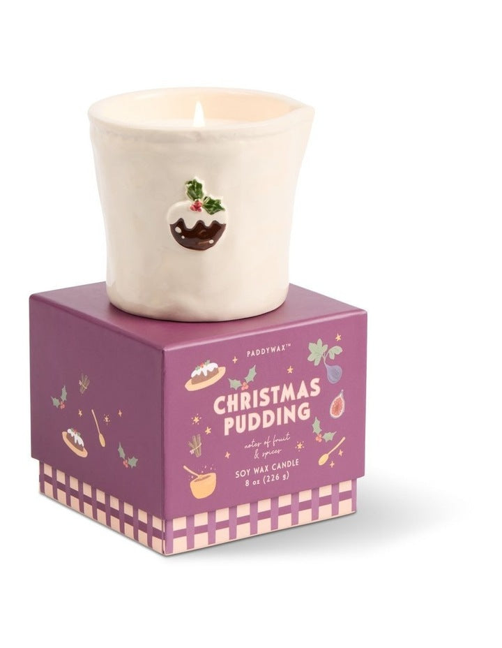 Paddywax Bistro Ceramic Candle - Christmas Pudding