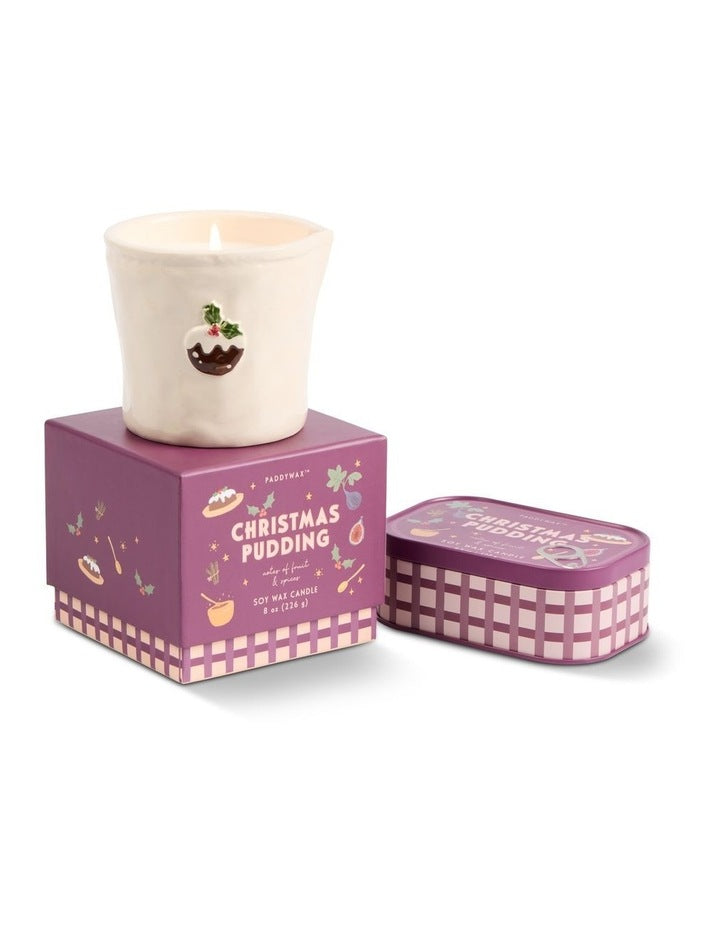 Paddywax Bistro Ceramic Candle - Christmas Pudding