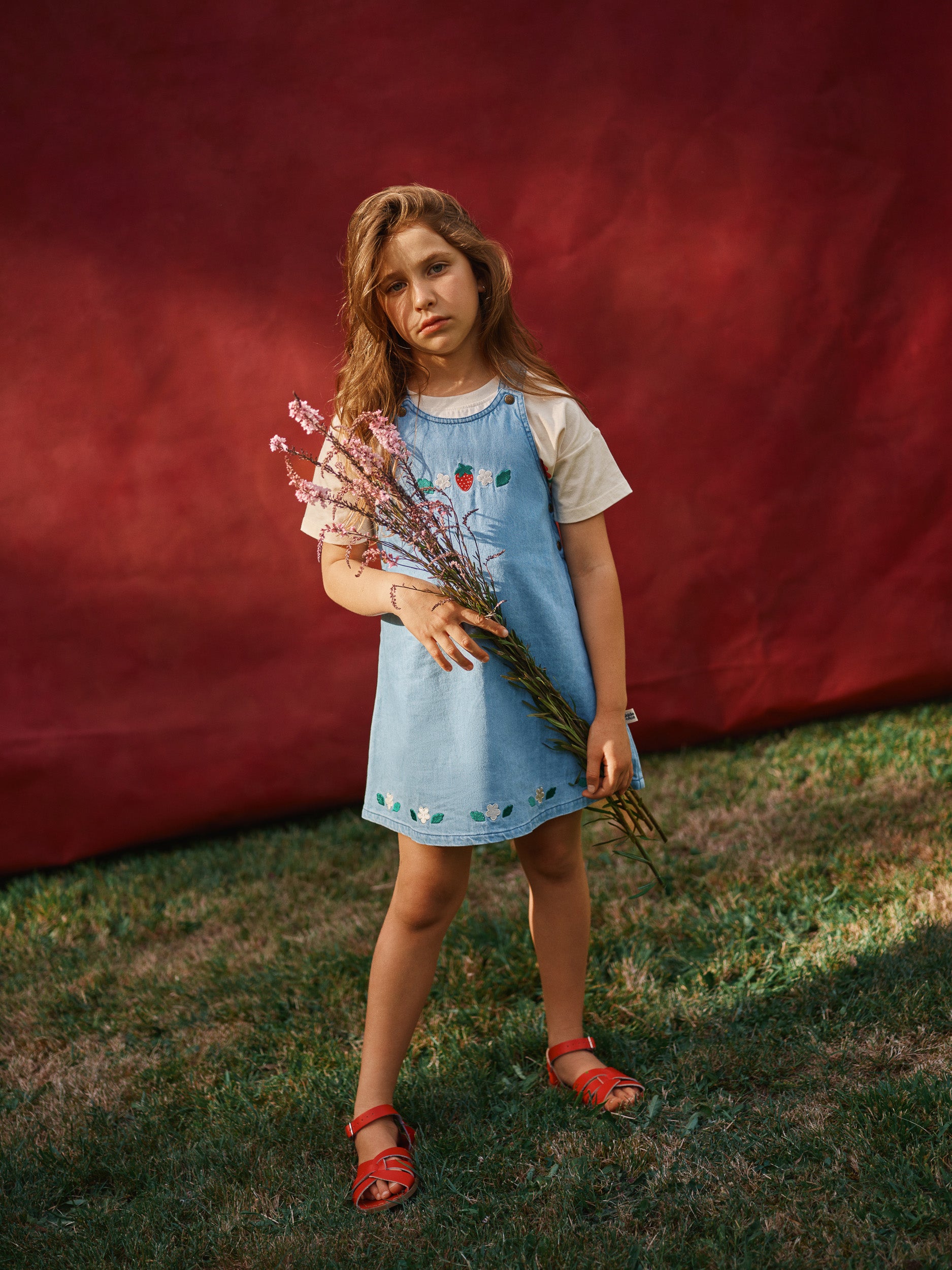 Goldie + Ace Wild Strawberry Pinafore Dress