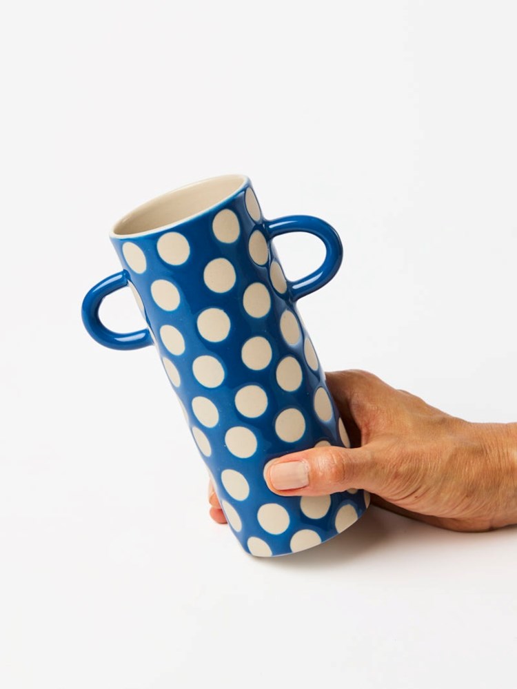 JONES & CO: GRIFFE BLUE SPOT BUD VASE