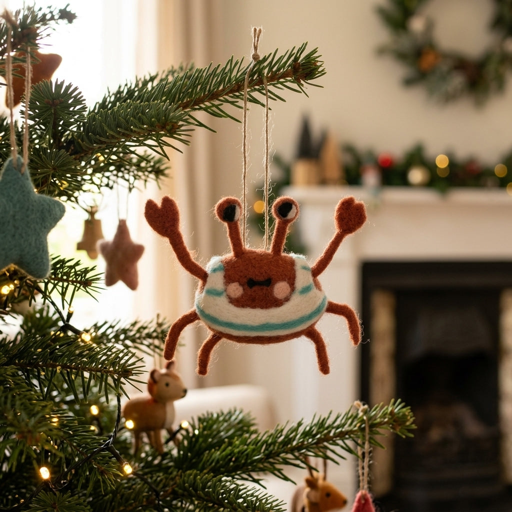 AI creative — Little Swimmer Hanging Crab Tree Decoration