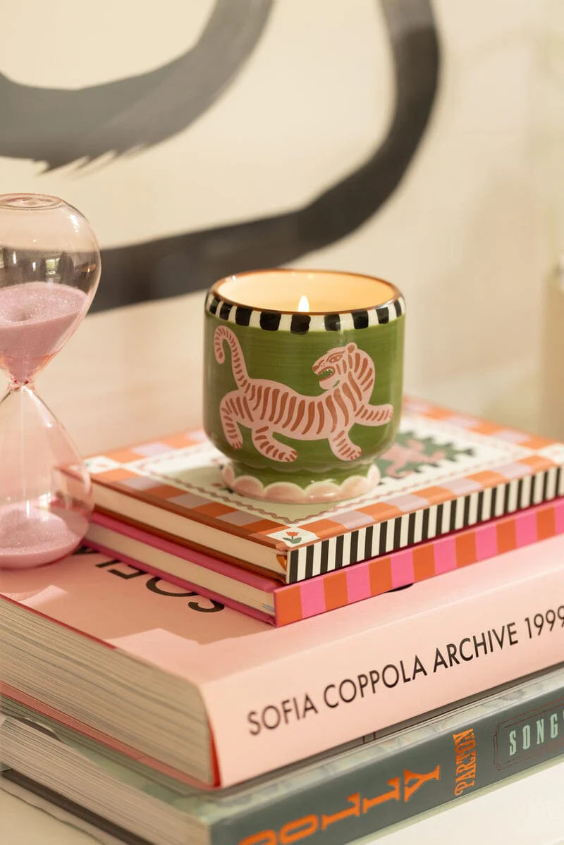 Paddywax: Adopo 8oz Ceramic Candle Tiger Black Cedar & Fig