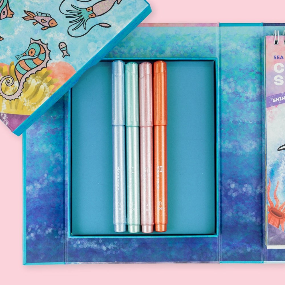 Tiger Tribe: Shimmer Colouring Set - Sea Life