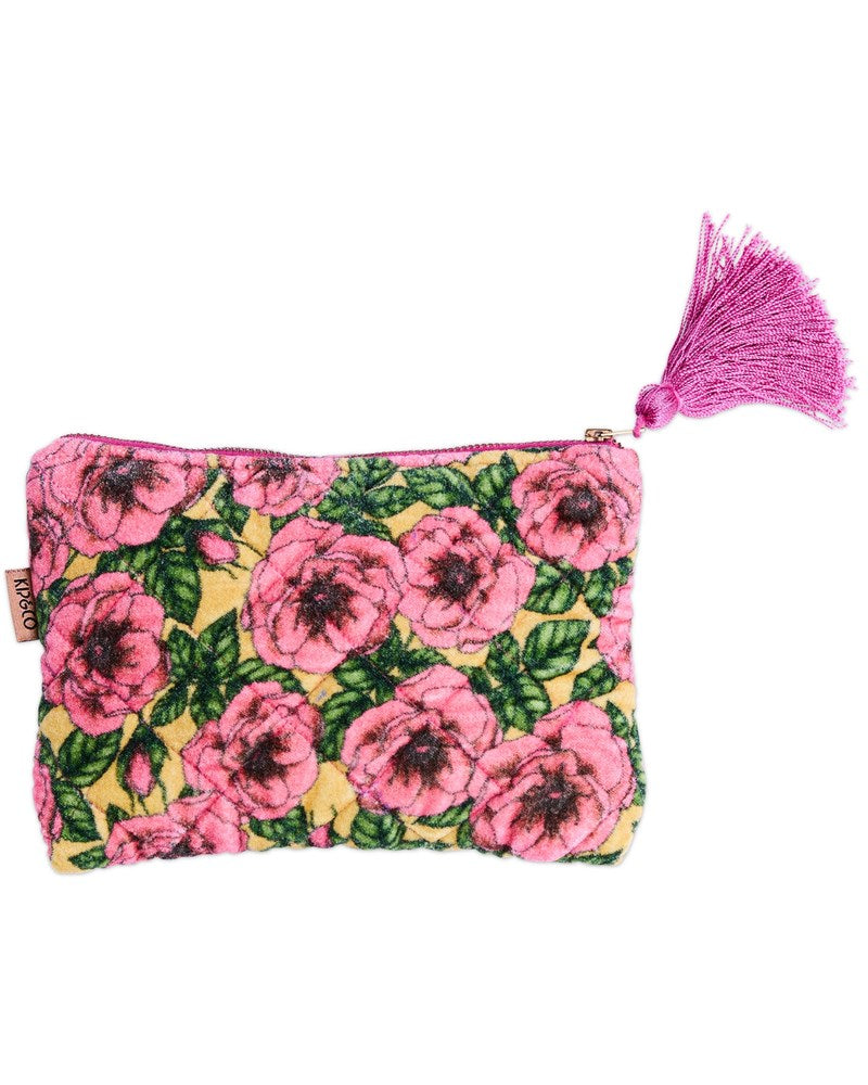 Golden Peony Velvet Cosmetics Purse