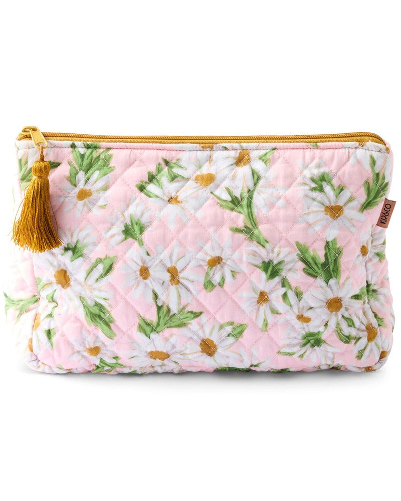 Sweet Daisy Quilted Cotton Toiletry Purse One Size