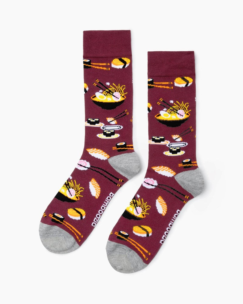 Bamboozld: Mens Ramen Baboo Socks - Plum