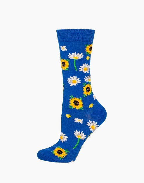 Bamboozld: Womens Flowers Bamboo Sock - Lavender