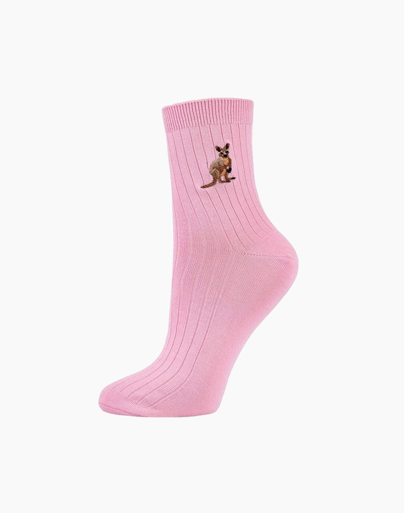 Bamboozld: Womens Quarter Crew Rock Wallaby Bamboo Sock