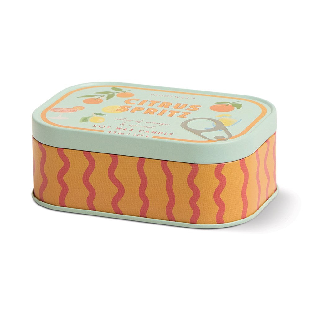 Paddywax: Bistro Orange Citrus Spritz Printed Tin Candle
