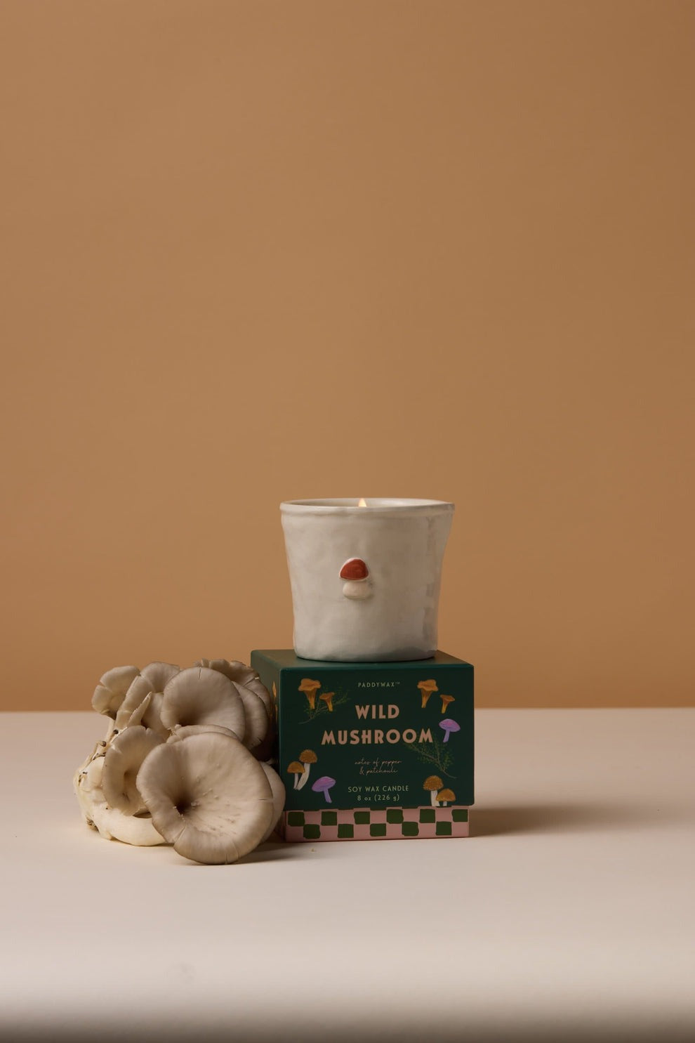 Paddywax: Bistro Mushroom Embossed Ceramic Candle - Wild Mushroom Boxed