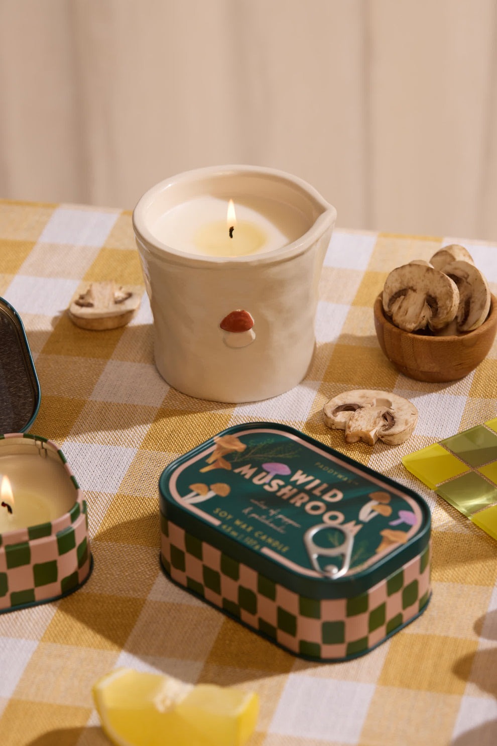 Paddywax: Bistro Mushroom Embossed Ceramic Candle - Wild Mushroom Boxed
