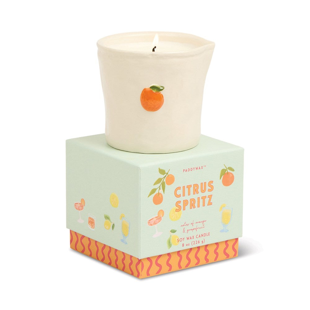 Paddywax: Bistro Orange Embossed Ceramic Candle - Citrus Spritz