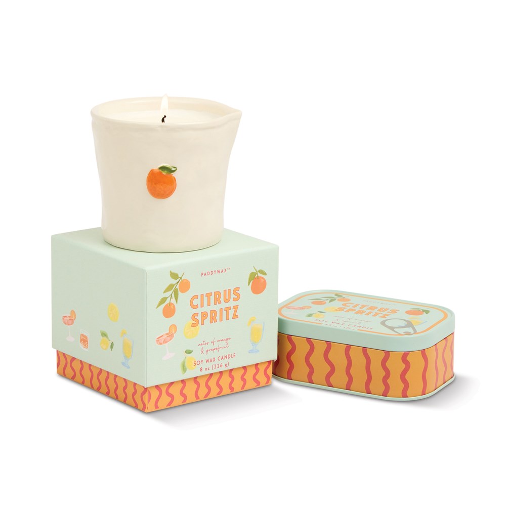 Paddywax: Bistro Orange Embossed Ceramic Candle - Citrus Spritz