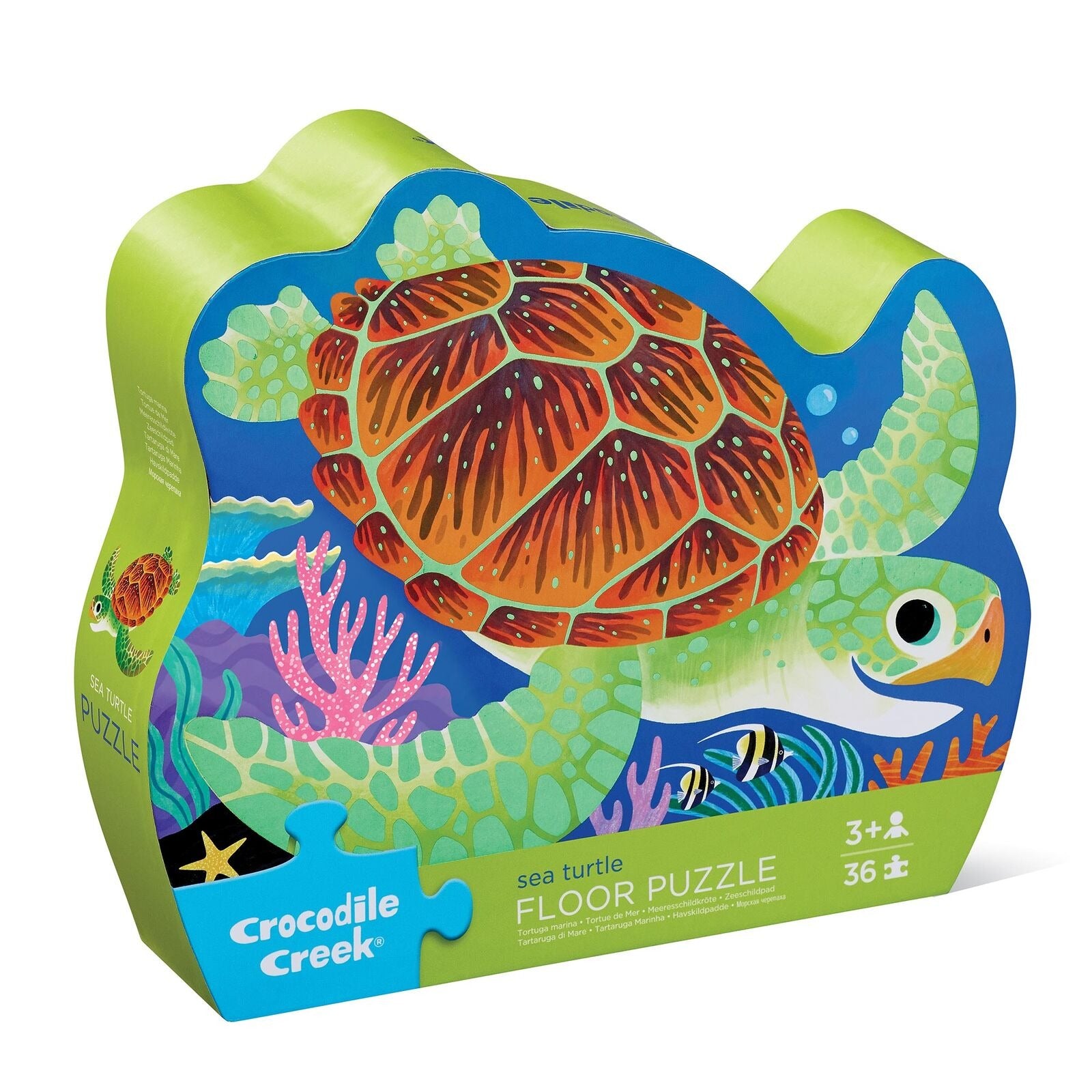 Crocodile Creek: Classic Floor Puzzle 36 pc - Sea Turtle (Foil Stamped)