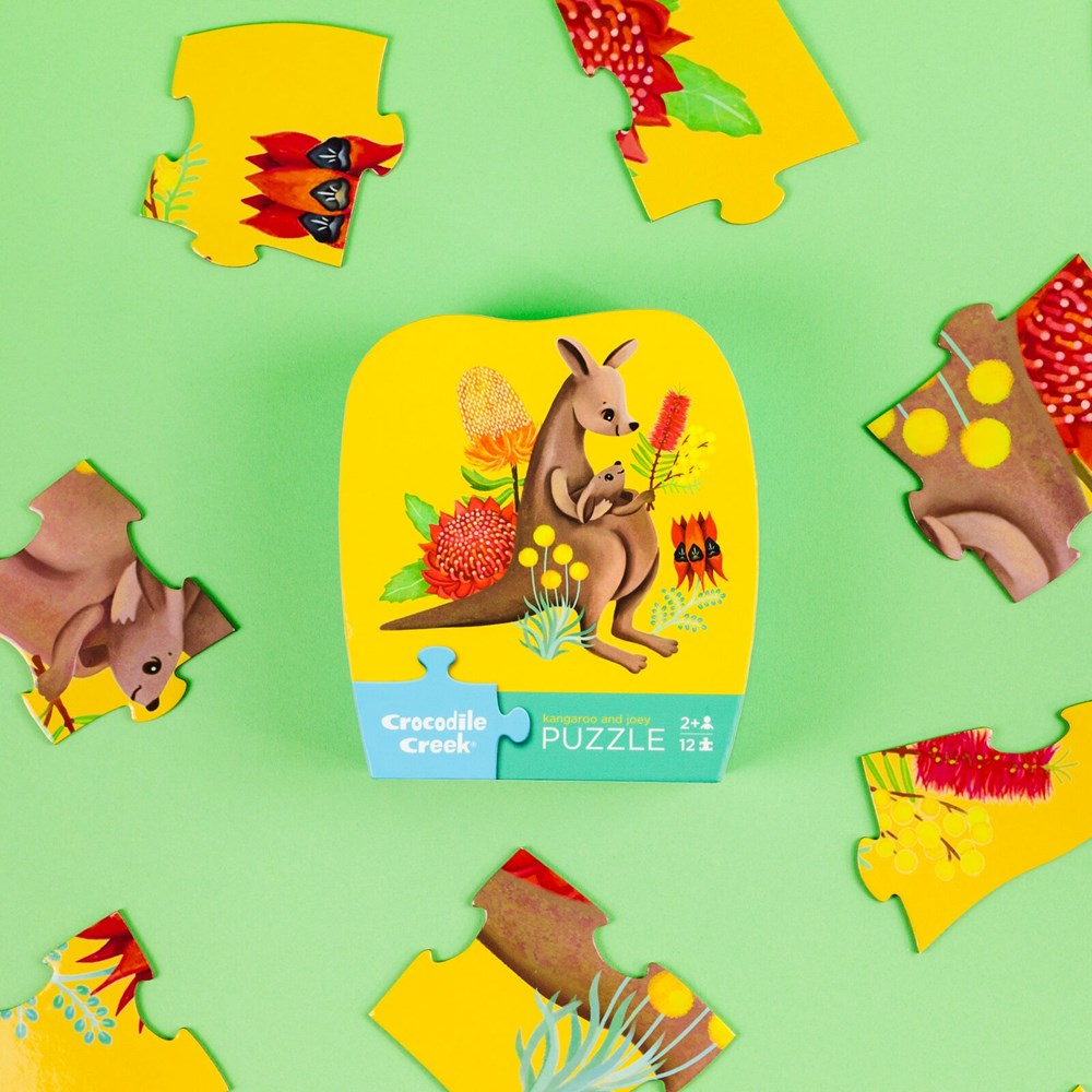 Crocodile Creek: Mini Puzzle 12 pc - Kangaroo & Joey