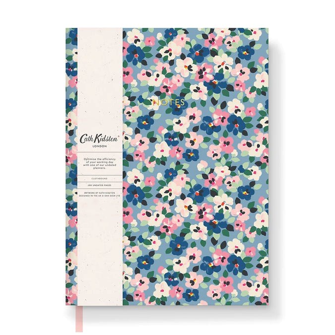 Cath Kidston: A5 Soft Cloth Cover Notebook "Painted Pansies"