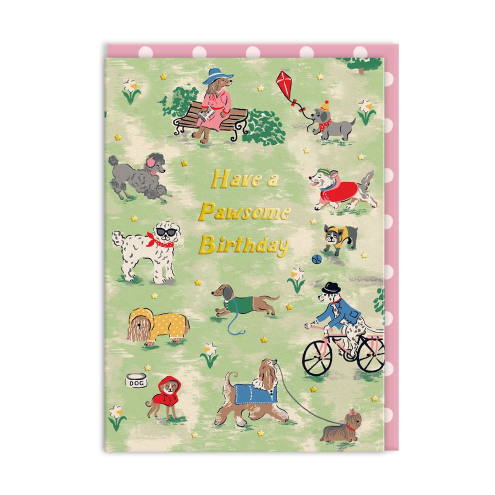 Cath Kidston: Foil Greeting Card - Birthday Park Dogs