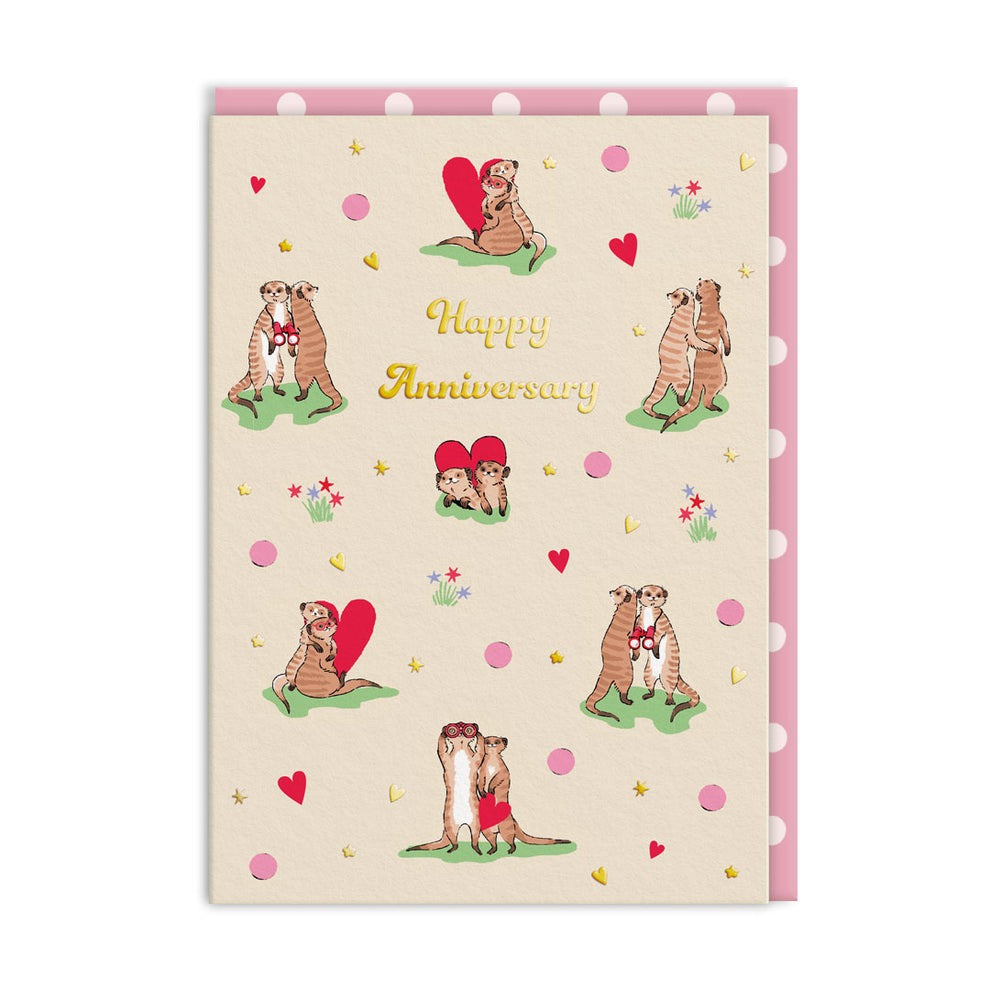Cath Kidston: Foil Greeting Card - Meerkats Anniversary