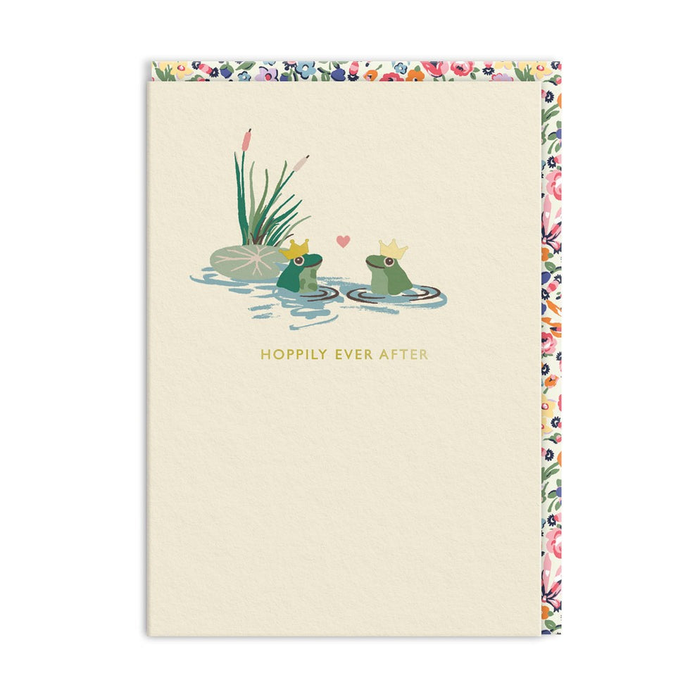 Cath Kidston Foil Greeting Card - Hoppily Ever After Frogs