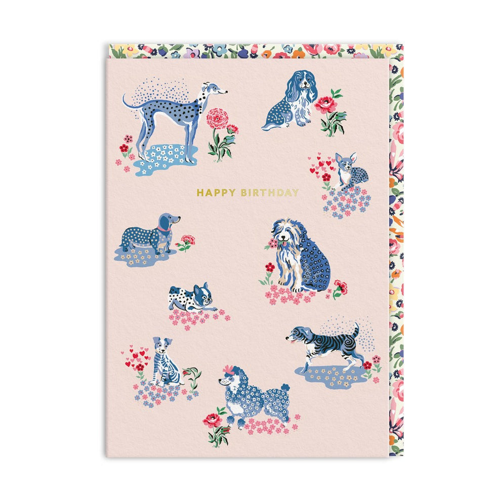 Cath Kidston Foil Greeting Card - Puppy Fields