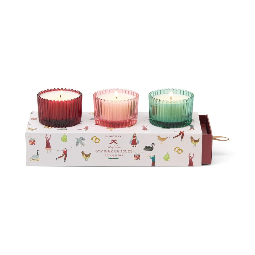Paddywax: Holiday Ribbed Mercury Glass Boxed Gift Set Of 3
