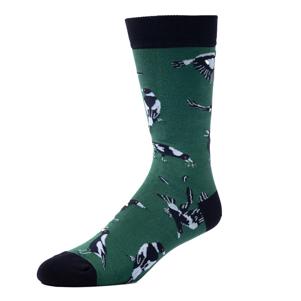 Spencer Flynn: Magpie Birds "Swoop! (There It Is)"  Mens Socks