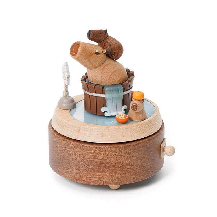 Wooderful Life: Music Box Capybara Bathing