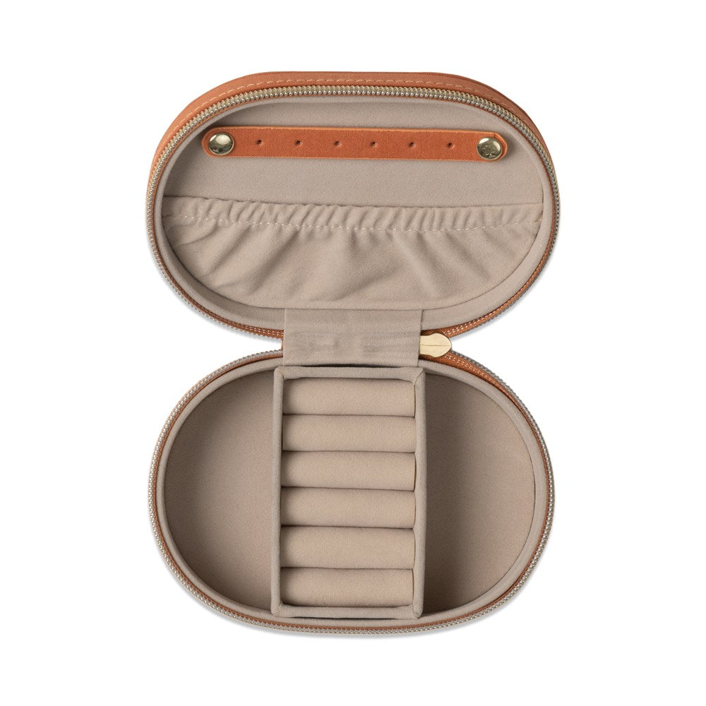 Oval Jewellery Case - Terracotta Sun