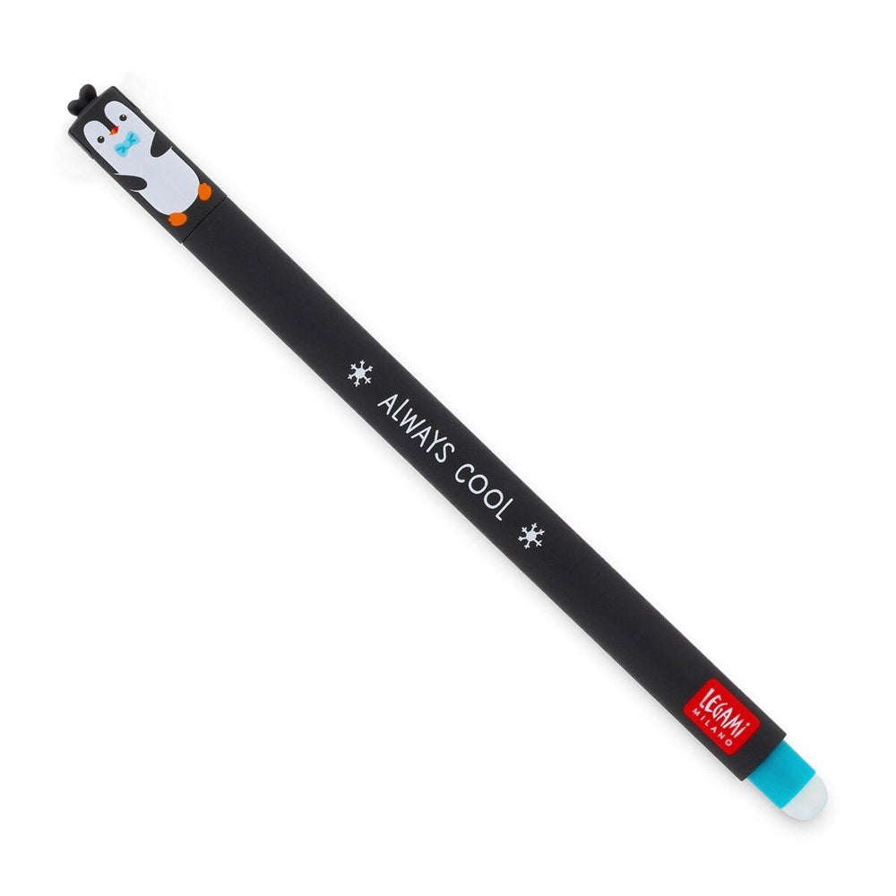 Legami - Erasable Gel Pen - Penguin (Turquoise Ink)