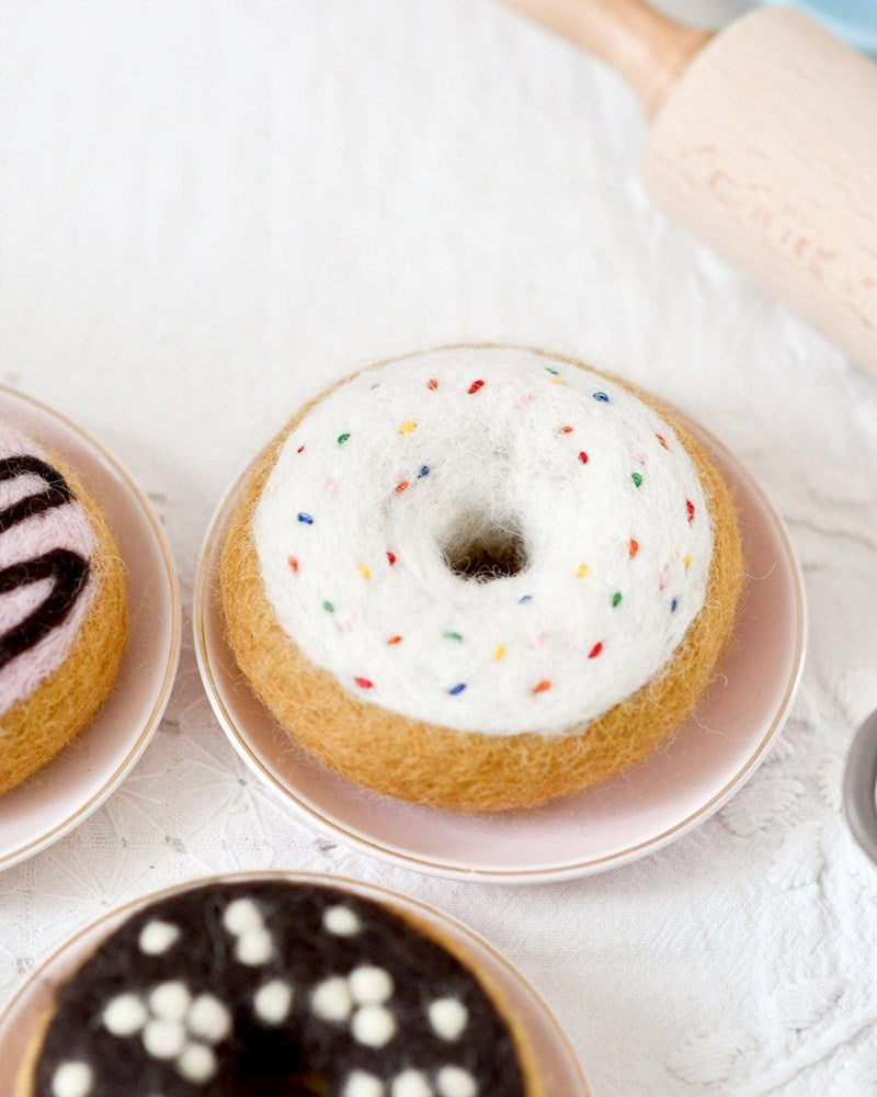 Tara Treasures: Felt Doughnuts Donut White