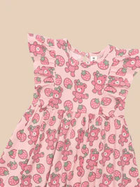 Huxbaby: Berry Bear Frill Dress - Candy