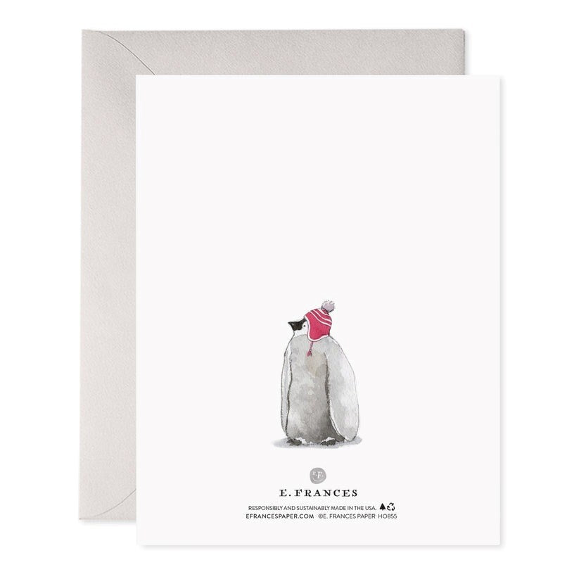 E. Frances Paper: Foil Greeting Card Fa La La Penguins