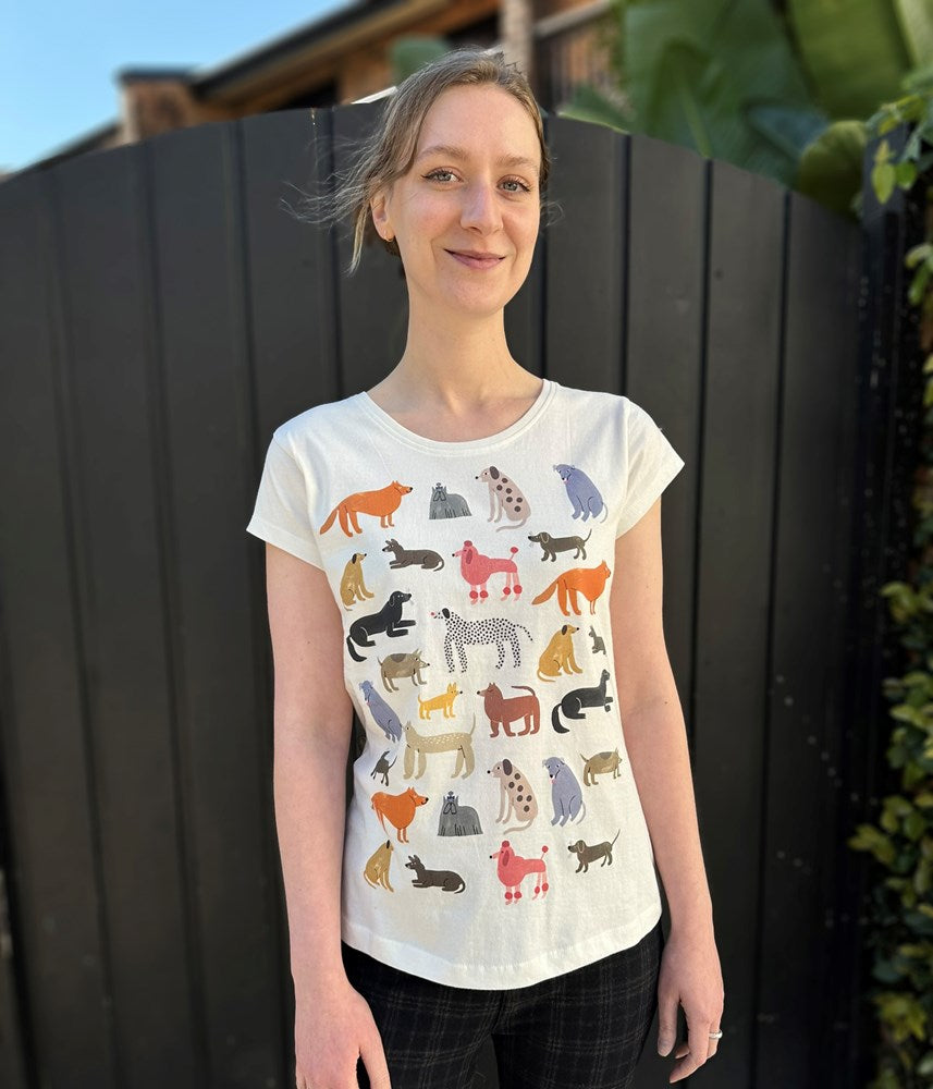 Hot Dogs Womens Offwhite Tee