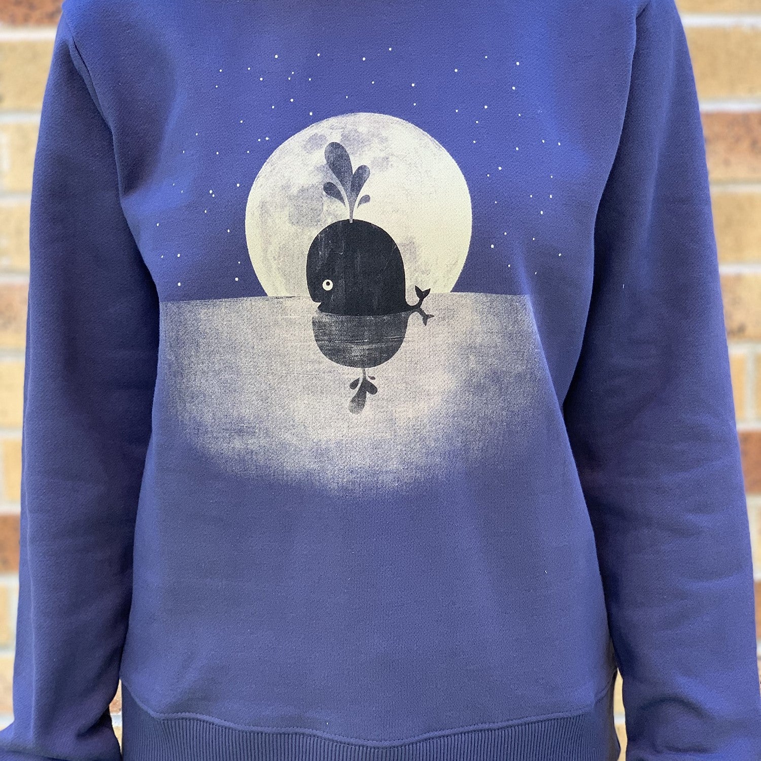 Whale Moon Womens Jumper - Dusky Blue