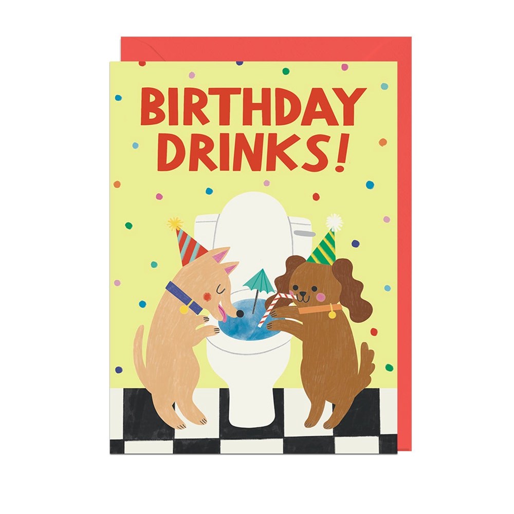 Jolly Awesome: Birthday Drinks Dogs Card