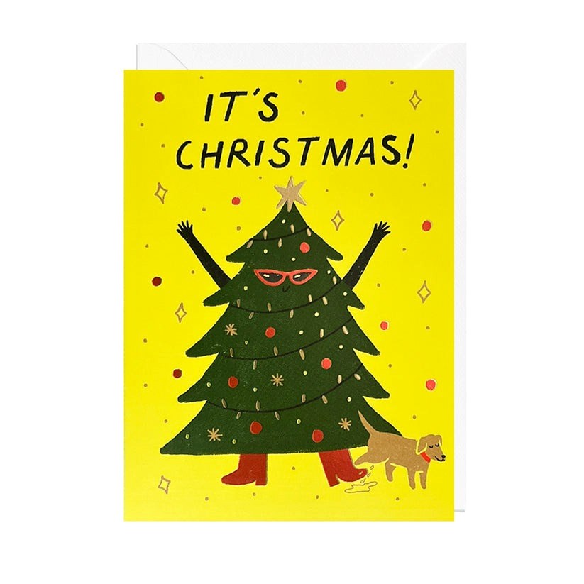 Jolly Awesome: Its Christmas Tree Foil Xmas Card