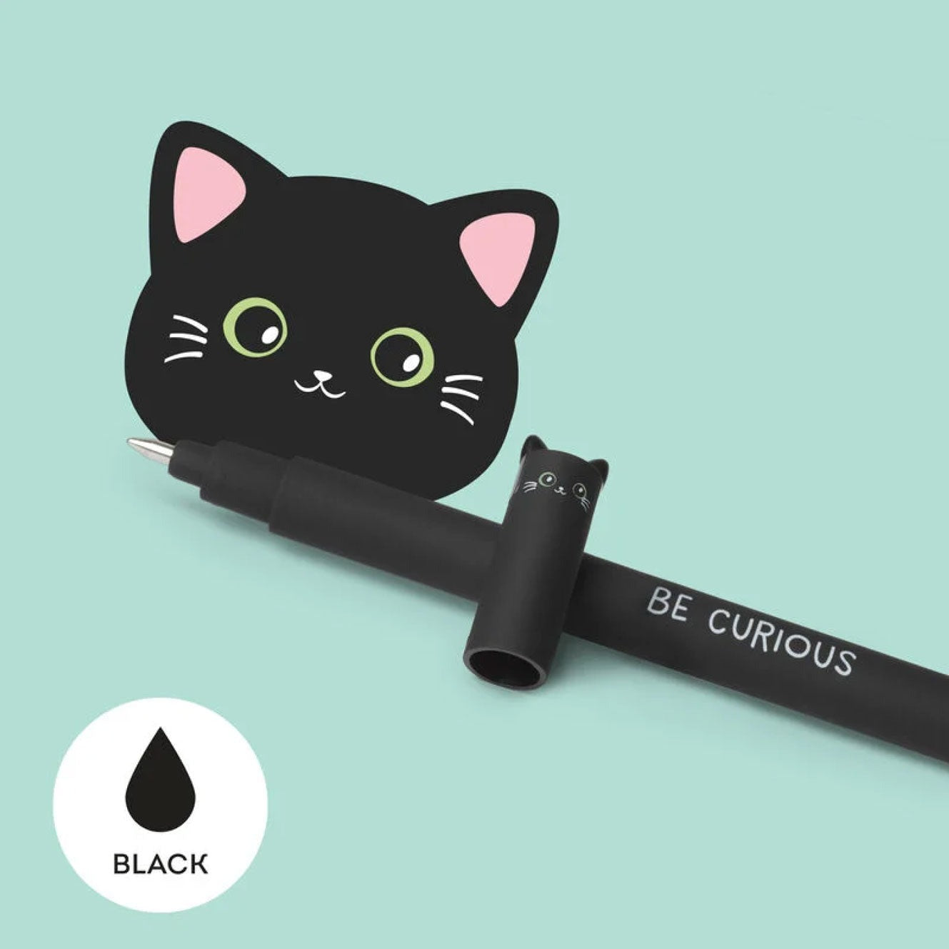 Legami Erasable Gel Pen - Cat Black Ink