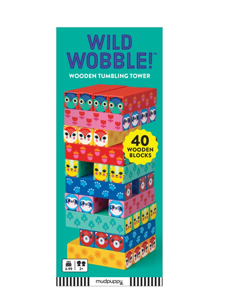 Mudpuppy:  Wooden tumbling tower Wild Wobble!