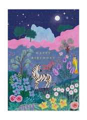 Ohh Deer: Moonlit Forest Foil Greeting Card - Zebra
