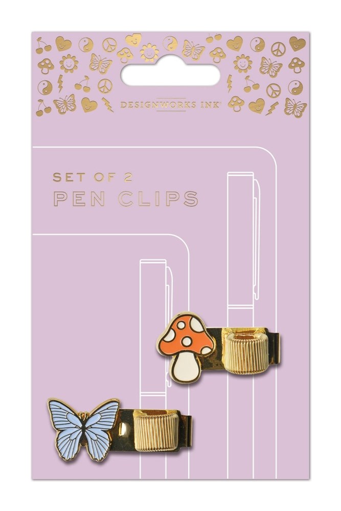 Designworks Ink: Pen Clips - Butterfly & Mushroom (set of 2)