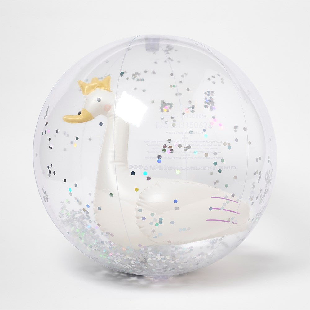 Sunnylife: 3D Inflatable Beach Ball Princess Swan Multi