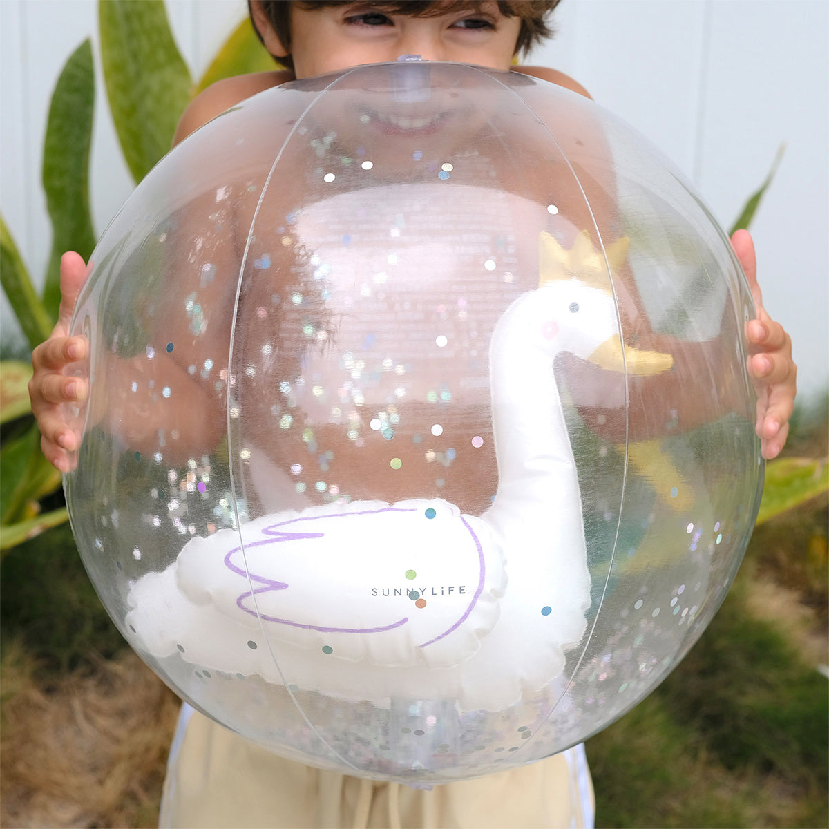 Sunnylife: 3D Inflatable Beach Ball Princess Swan Multi